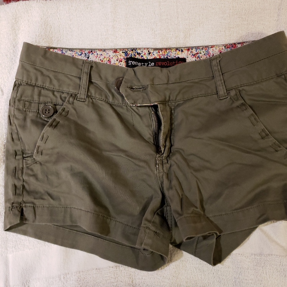 Army green shorts